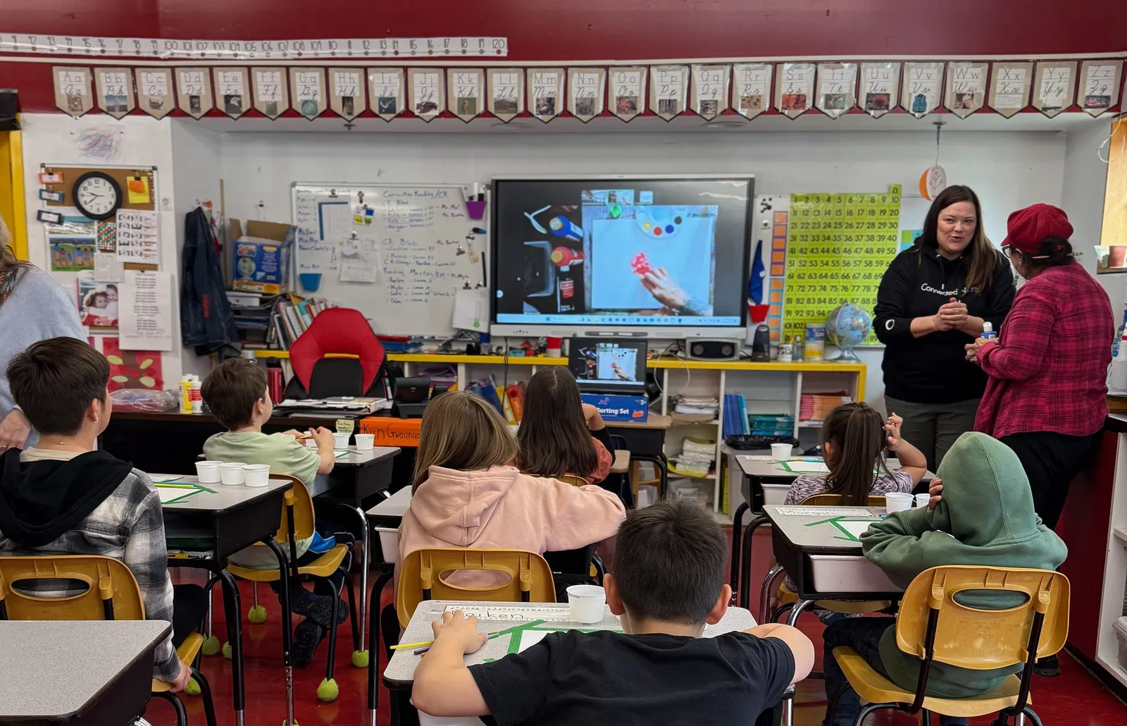 Students engaged in their art creation